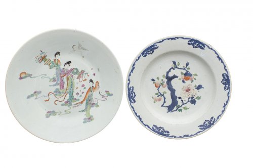 TWO LARGE QING DYNASTY FAMILLE ... 