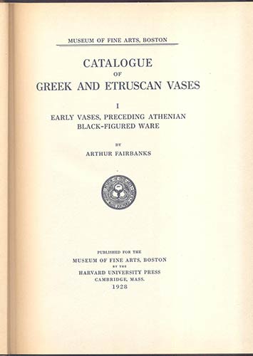 FAIRBANKS  A. - Catalogue of Greek ... 