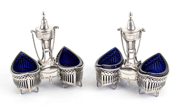 A pair of French silver salt ... 