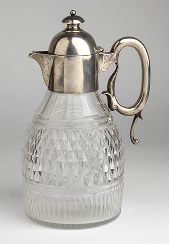 An English cut glass pitcher with ... 
