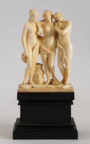 A French ivory figural group of ... 