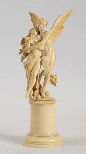 A French ivory figural group of ... 
