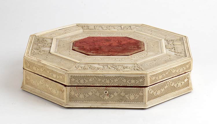 A Russian ivory box for card games ... 