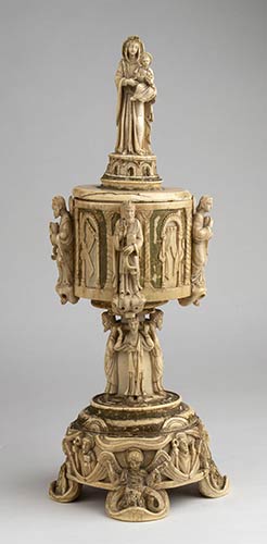 A German ivory lidded cup - late ... 