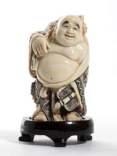 A Japanese ivory carving of Buddha ... 