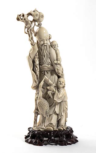 A Chinese ivory carving of Shoulau ... 
