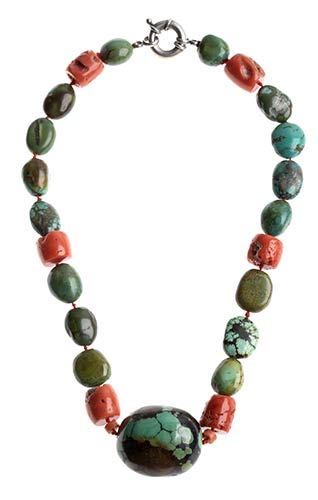 Coral and turquoise necklace ... 