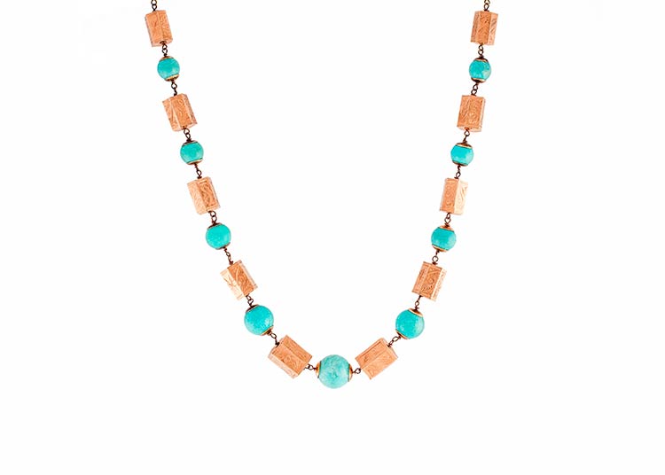 COLLIER WITH TURQUOISE AND GOLD ... 