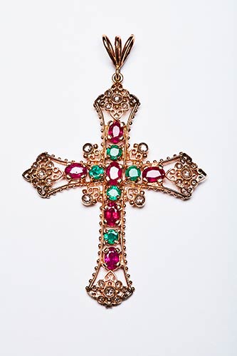 BYZANTINE CROSS WITH RUBIES AND ... 