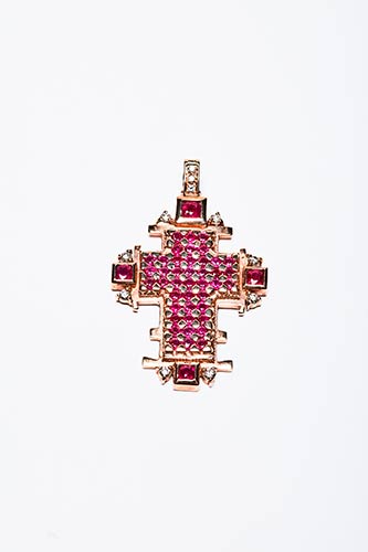 CROSS PENDANT WITH RUBIES AND ... 