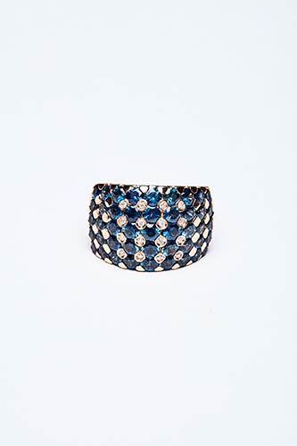 ROUNDED BAND RING WITH SAPPHIRES  ... 