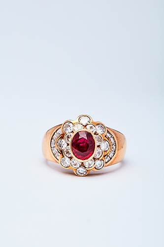 BAND RING WITH RUBY  Ring  made in ... 