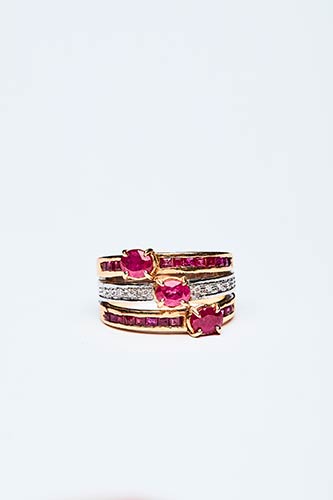 RING WITH RUBIES AND DIAMONDS  ... 
