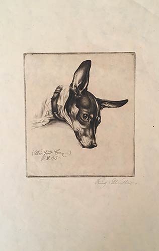 ANONYMOUS  Dog, 1915 Etching, 15,5 ... 