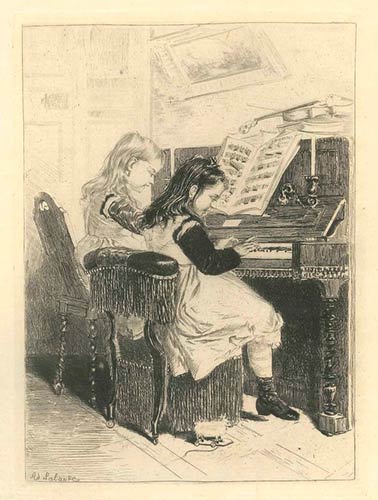 Adolphe Lalauze  Piano Lesson ... 
