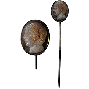 Hairpin and banded agate cameo ... 