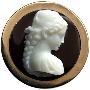 Banded agate cameo with female ... 