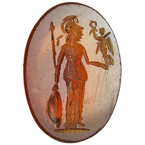Carnelian with Athena and winged ... 