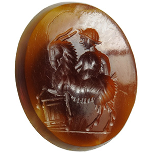 Carnelian with genius on a male ... 
