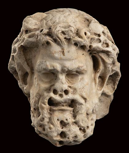 Roman Marble Relief of a Satyr, ... 