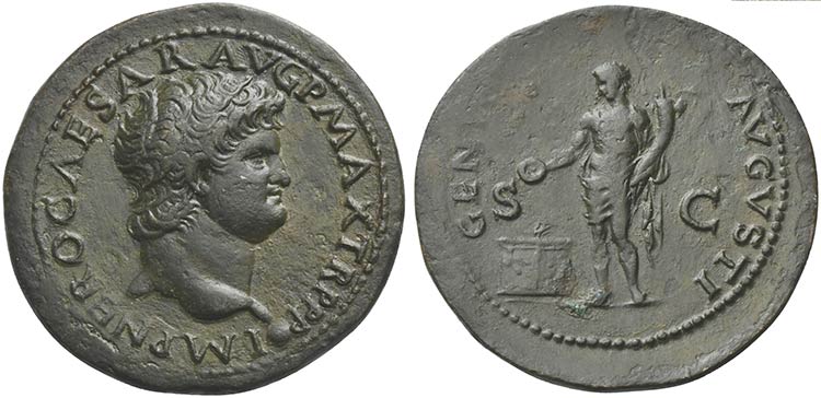Nero (54-68), As, Lugdunum, ca. AD ... 
