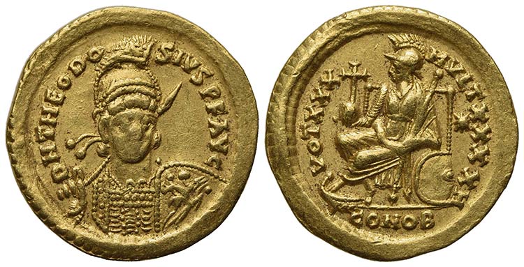 Theodosius II (402-450), Solidus, ... 