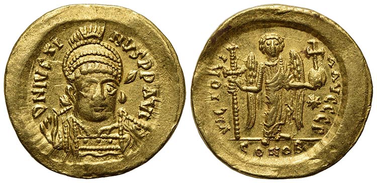 Justin I (518-527); AV Solidus (g ... 
