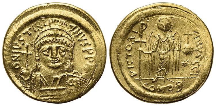Justinian I (527-565); AV Solidus ... 