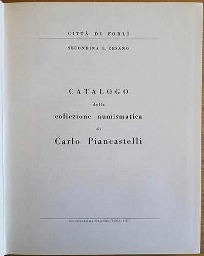 Cesano L. – Catalogo della ... 