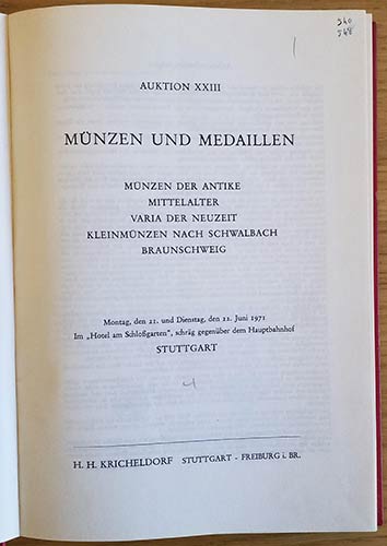Kricheldorf H.H. Auktion XXIII- ... 