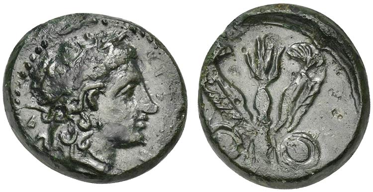 Sicily, Kronia, ca 336-317 BC; AE ... 