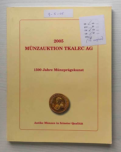 Tkalec Munzauktion 2005. Zurich 09 ... 