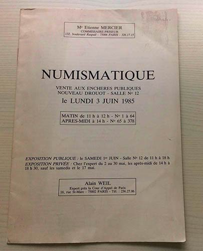 Weil A. Collection Numismatique ... 