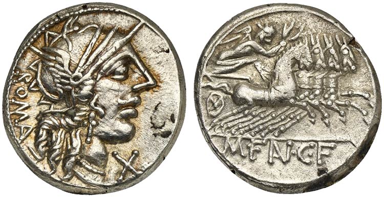 M. Fannius C.f., Denarius, Rome, ... 