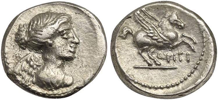 Q. Titius, Quinarius, Rome, 90 BC. ... 