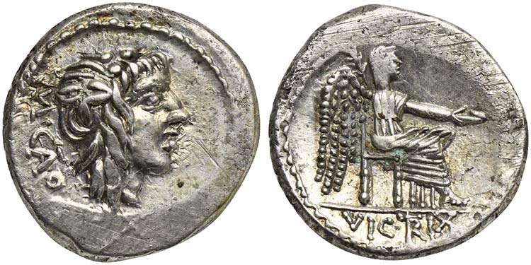 M. Cato, Quinarius, Rome, 89 BC. ... 