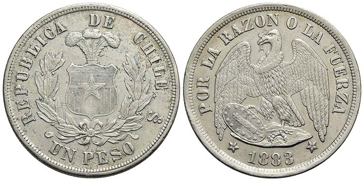 CILE - Repubblica - Peso - 1883 - ... 