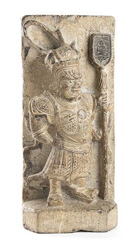 A STONE RELIEF WITH A STANDING ... 