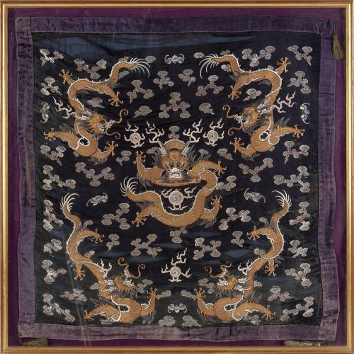 AN EMBROIDERED SILK PANEL WITH ... 