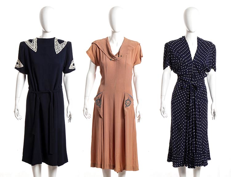 LOT OF THREE DRESSES 40s/50s  A ... 