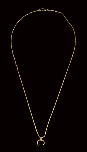 
A roman gold necklace with a moon ... 