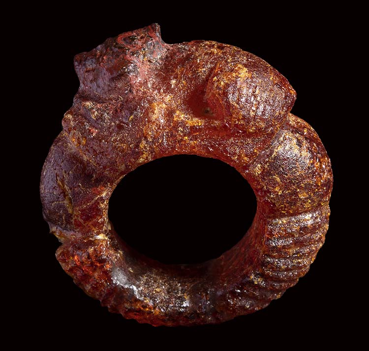A roman amber finger ring with ... 
