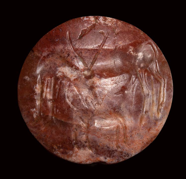 A mycenaean agate engraved seal. ... 