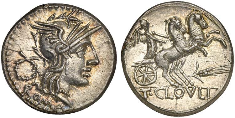 T. Cloelius, Denarius, Rome, 128 ... 
