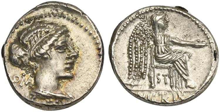 M. Porcius Cato, Denarius, Rome, ... 