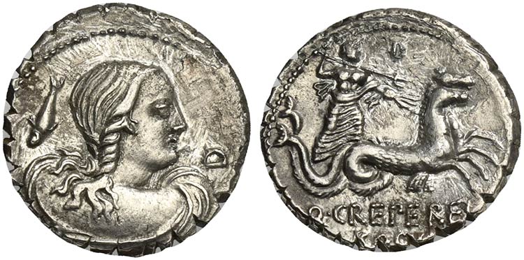 Q. Crepereius M.f. Rocus, Denarius ... 