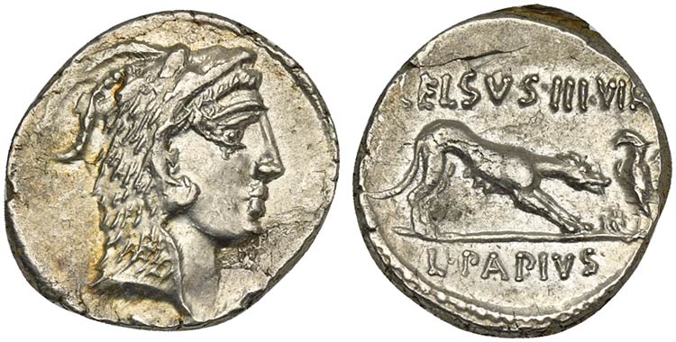 L. Papius Celsus, Denarius, Rome, ... 