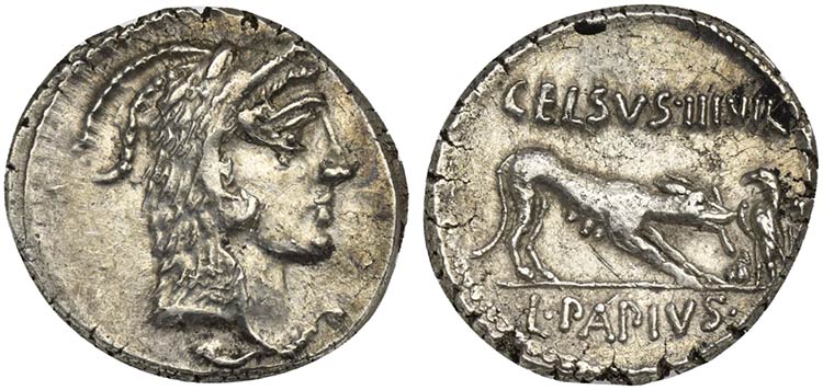 L. Papius Celsus, Denarius, Rome, ... 