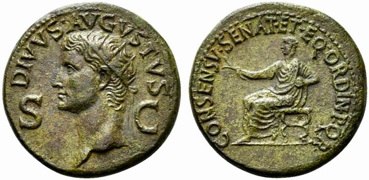 Divus Augustus, Dupondius struck ... 