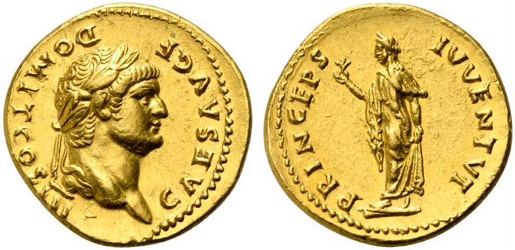 Domitian, as Caesar, Aureus struck ... 